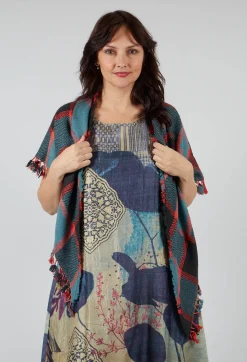 Traces of Me Scarves^Triangle Scarf in Tartan Celeste