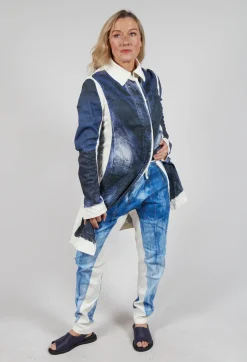 Rundholz Dip Trousers^Trousers with Contrast Inside Panels in Denim Print