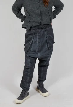 Rundholz Dip Trousers^Trousers with Pull Toggle Waist in Coal Cloud