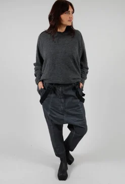 Rundholz Dip Trousers^Trousers with Suspenders in Coal Cloud