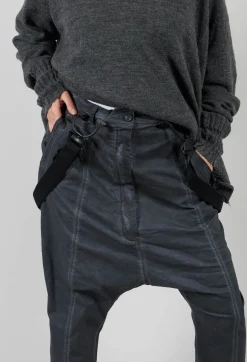 Rundholz Dip Trousers^Trousers with Suspenders in Coal Cloud