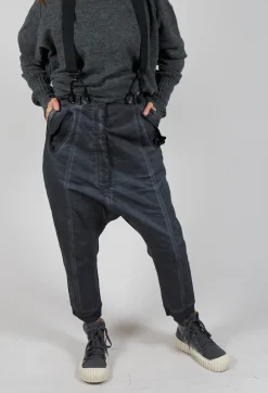 Rundholz Dip Trousers^Trousers with Suspenders in Coal Cloud