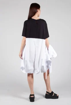 Bread and Butter Dresses^T-Shirt Dress with Statement Pockets in Black and White