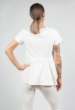 Rundholz Black Label T-shirts^T-Shirt with Flared Hemline in Rose Print