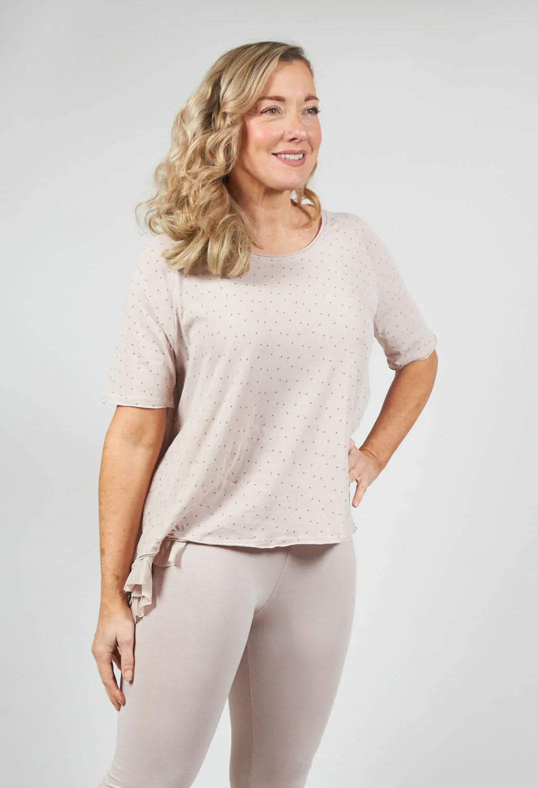 Ewa I Walla Shirts & Blouses^T-Shirt with High Low Hem in Dots