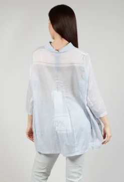 Rundholz Black Label Shirts & Blouses^Tulip Hem Cotton Shirt in Grey Print