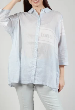 Rundholz Black Label Shirts & Blouses^Tulip Hem Cotton Shirt in Grey Print