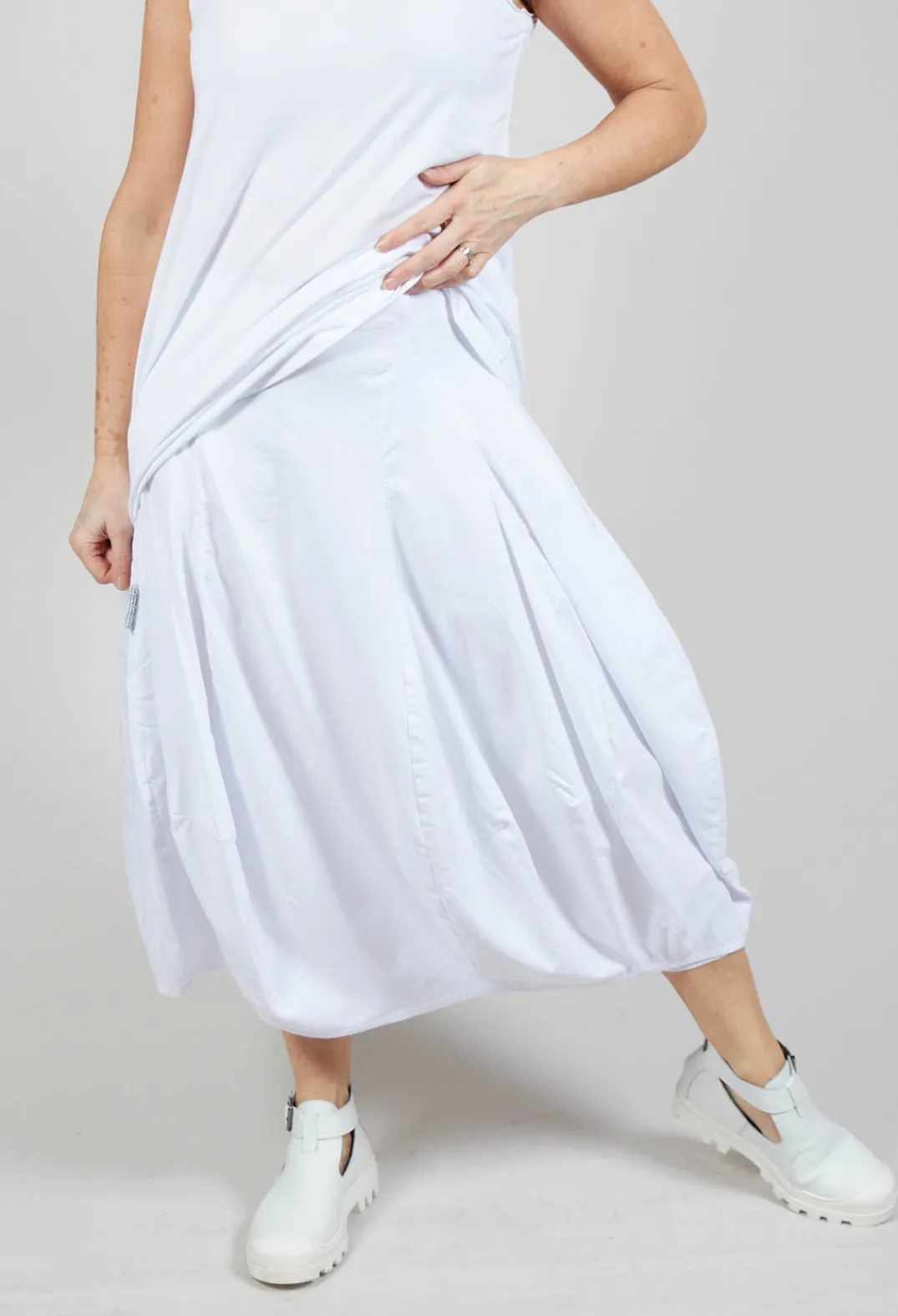 Rundholz Black Label Skirts^Tulip Hem Jersey Skirt in White