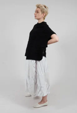 Moyuru Skirts^Tulip Hem Skirt in White Stripe