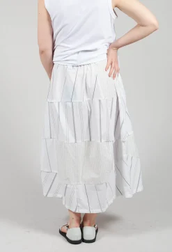 Moyuru Skirts^Tulip Hem Skirt in White Stripe