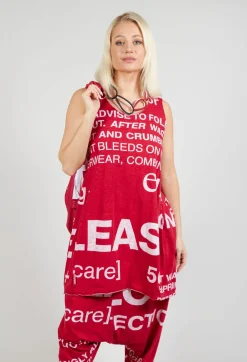 Rundholz Black Label Tops^Tulip Hem Vest Top in Chili Print