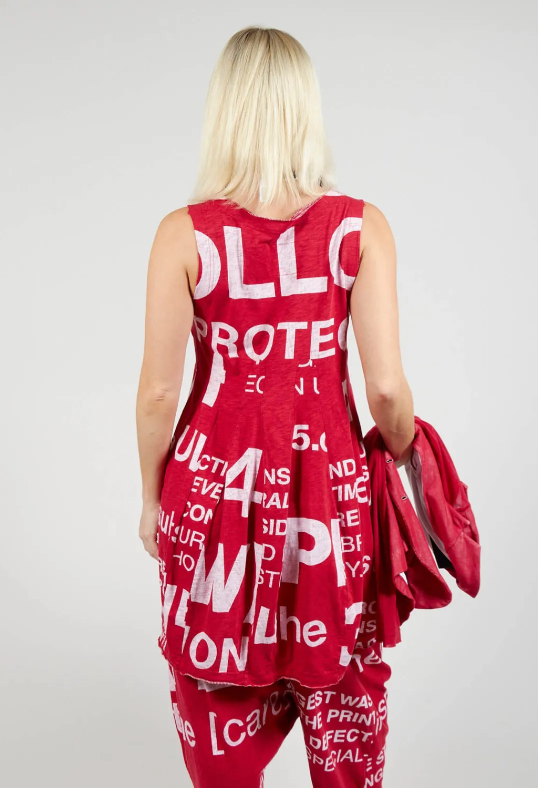 Rundholz Black Label Tops^Tulip Hem Vest Top in Chili Print