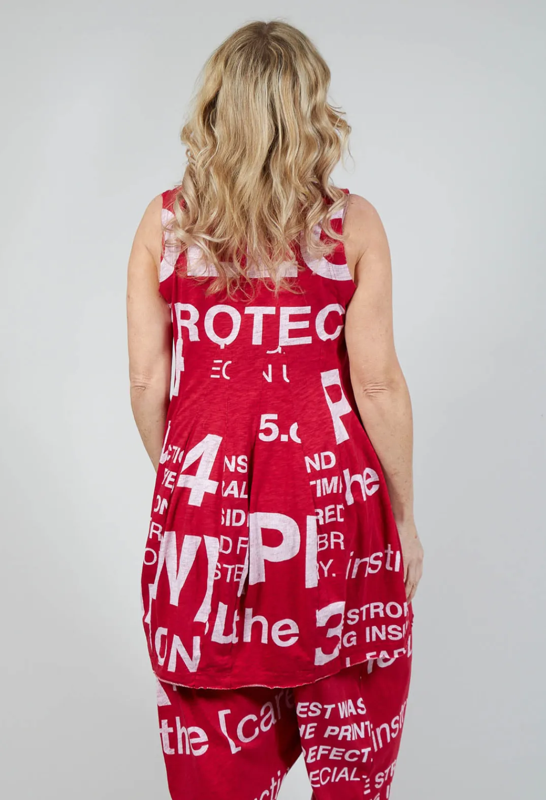 Rundholz Black Label Tops^Tulip Hem Vest Top in Chili Print