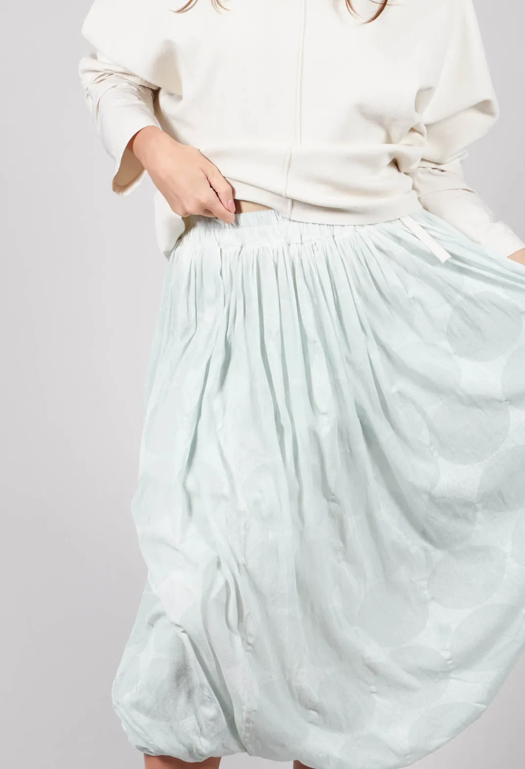 Rundholz Black Label Skirts^Tulip Shape Skirt with Elasticated Waistband in Mint Print