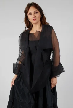 Bize Jackets^Tulle Open Jacket in Black