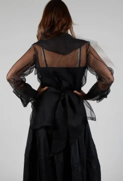 Bize Jackets^Tulle Open Jacket in Black