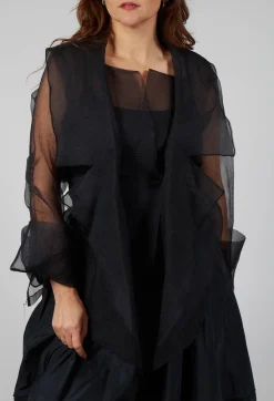 Bize Jackets^Tulle Open Jacket in Black