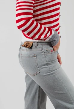 Sfizio Trousers^Turn Up Denim Jean in Graphite Denim