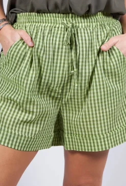 Beatrice B Shorts^Turn Up Shorts in Green Check