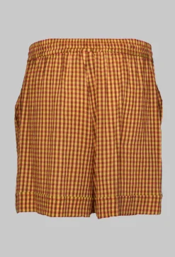 Beatrice B Shorts^Turn Up Shorts in Orange Check