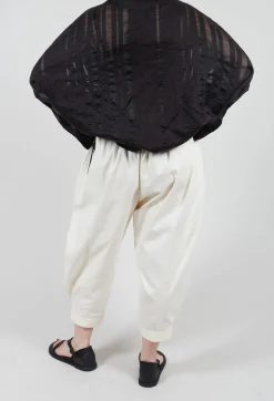Moyuru Trousers^Turn Up Trouser in Cream