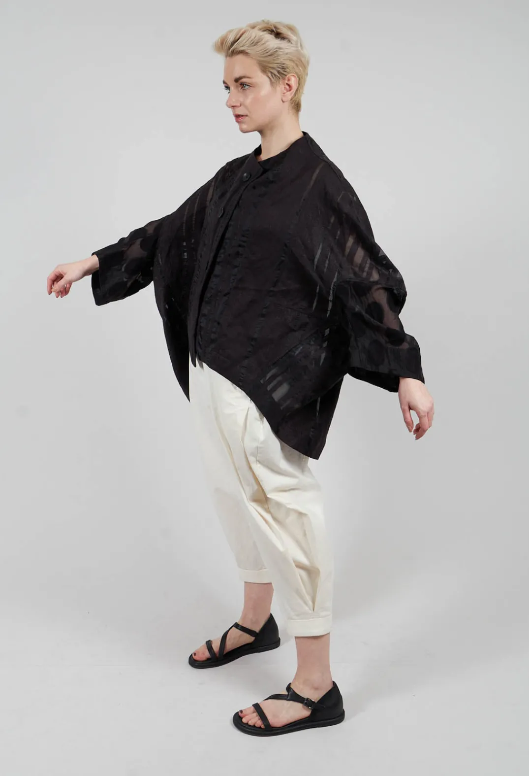 Moyuru Trousers^Turn Up Trouser in Cream
