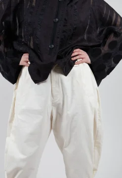 Moyuru Trousers^Turn Up Trouser in Cream
