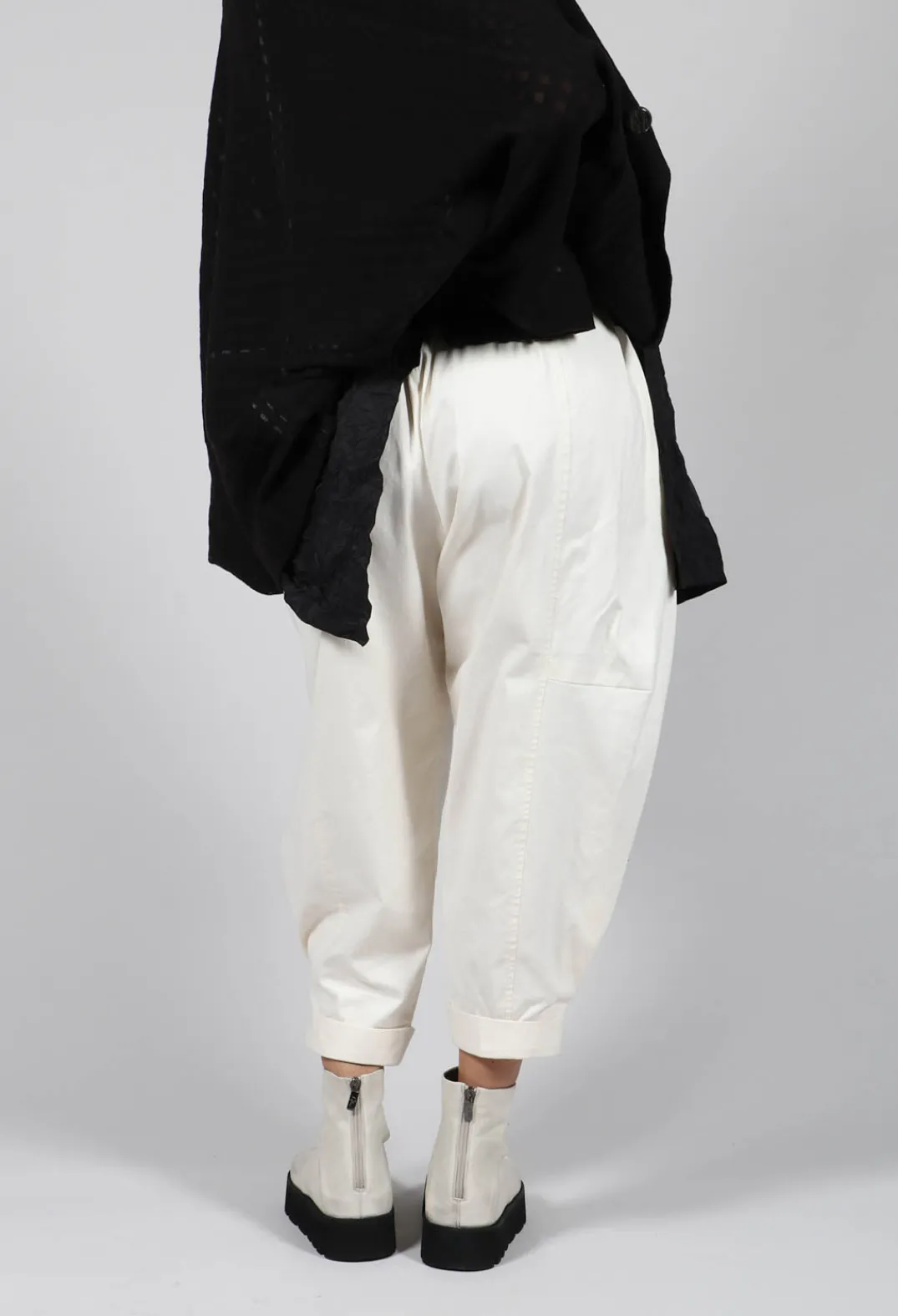 Moyuru Trousers^Turn Up Trouser in Cream
