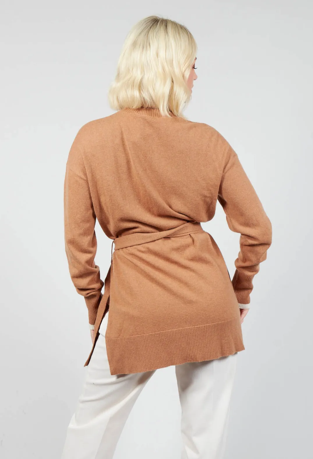 Beatrice B Knitwear^Turtleneck Belted Jumper in Ginger