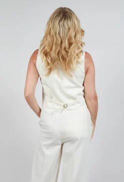 Beatrice B Jackets^Twill Waistcoat in Cream