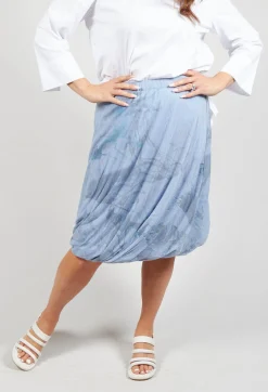 Lilith Skirts^Twist Hem Skirt in Blue Print
