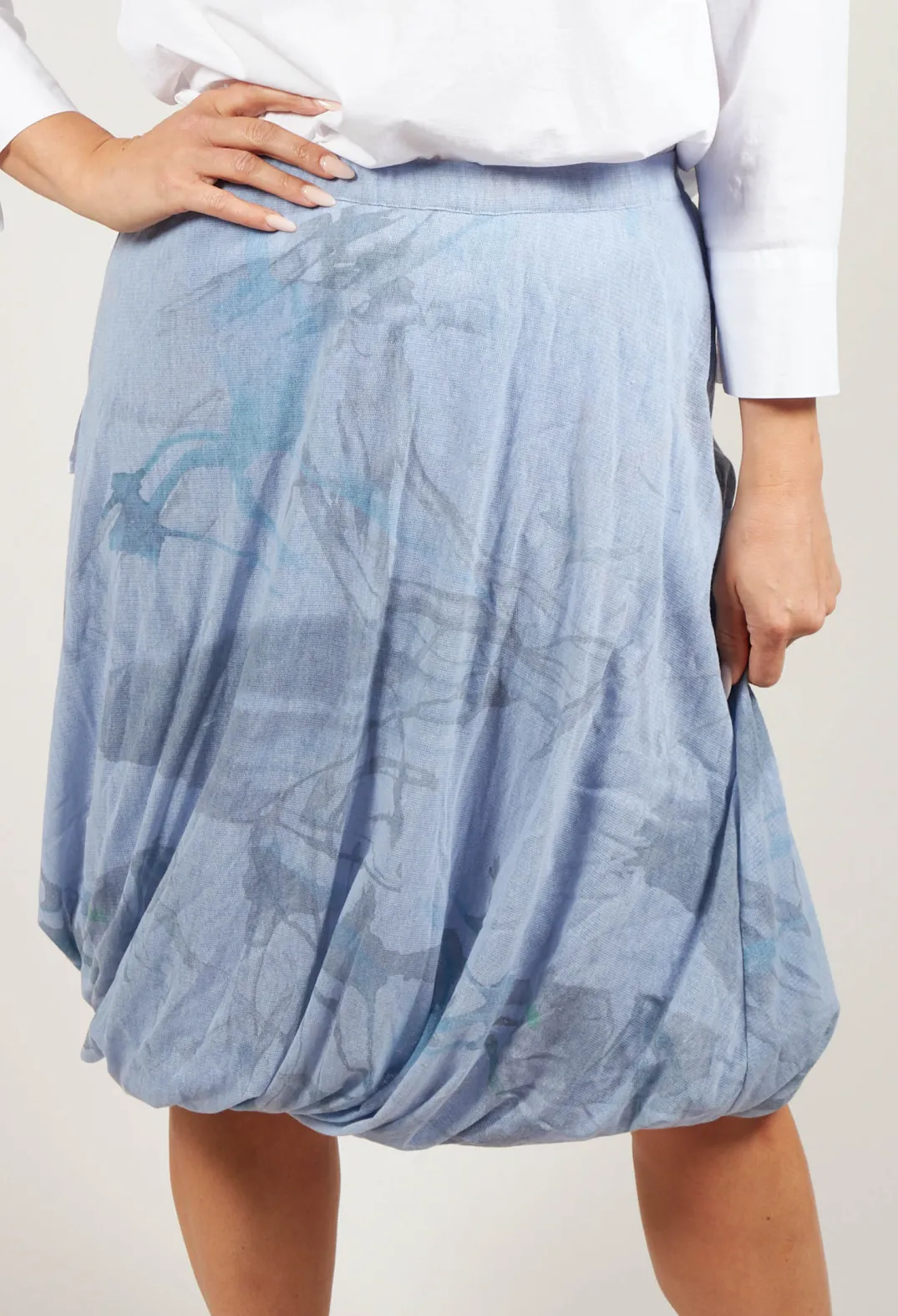 Lilith Skirts^Twist Hem Skirt in Blue Print