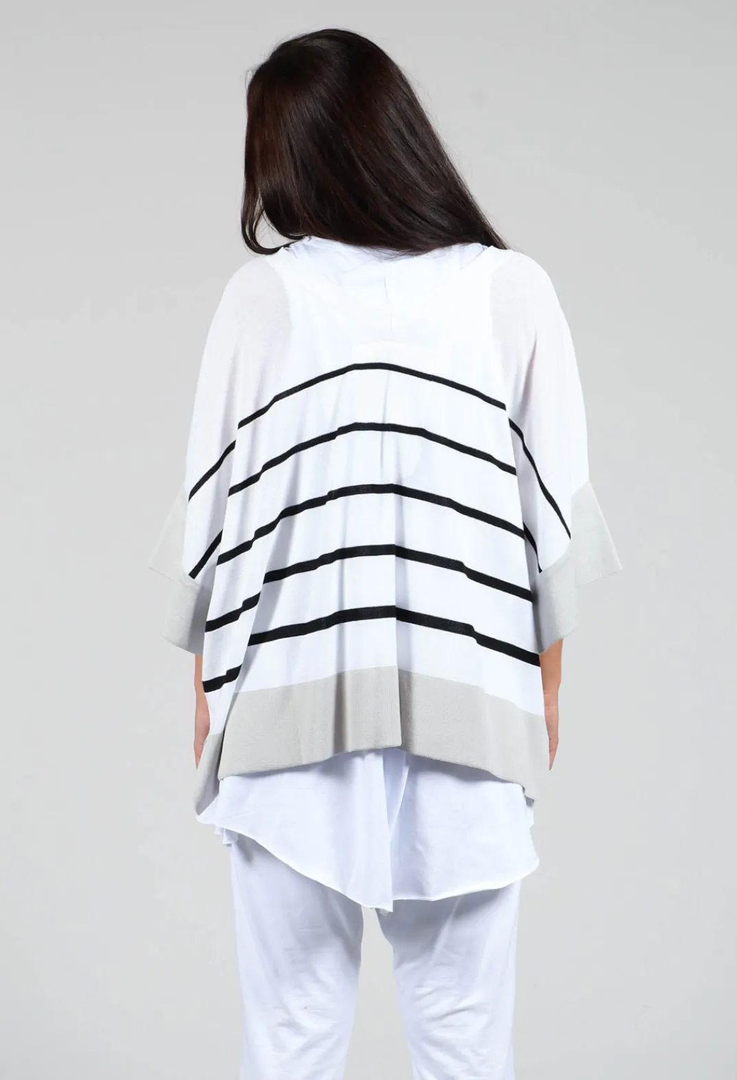 Philomena Christ Jumpers^V Neck Jumper in White and Black Stripe