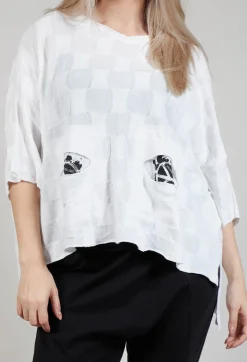 Philomena Christ Jumpers^V Neck Patch Pocket Top in White