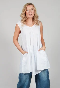 Kedziorek Tops^V Neck Tunic in White