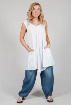 Kedziorek Tops^V Neck Tunic in White