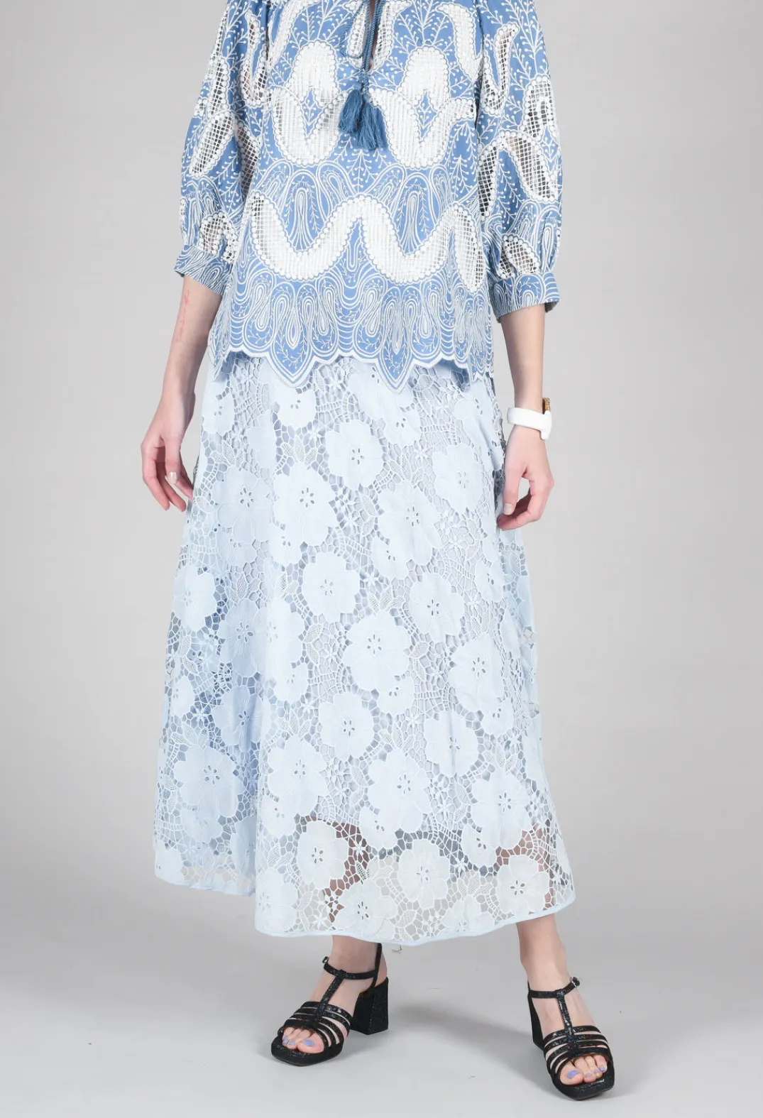 Rene Derhy Skirts^Vanessa Skirt in Bleu and Petr