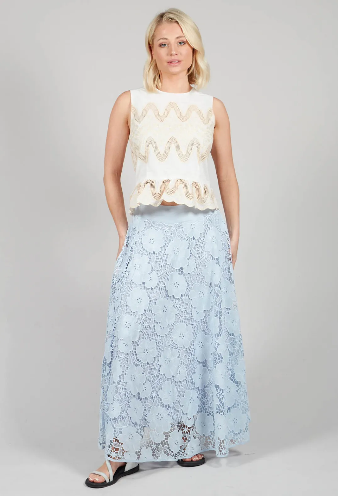 Rene Derhy Skirts^Vanessa Skirt in Bleu and Petr