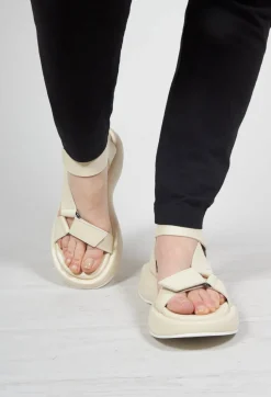 Malloni Sandals^Velcro Strap Sandals in Ecru