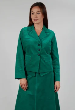 Les Filles d'Ailleurs Jackets^Velvet Blazer in Green