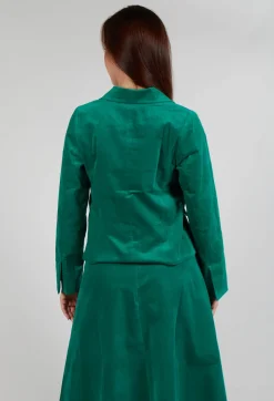 Les Filles d'Ailleurs Jackets^Velvet Blazer in Green