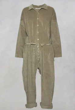 ALBUM DI FAMIGLIA Jumpsuits^Velvet Collar Jumpsuit in Marron Glace