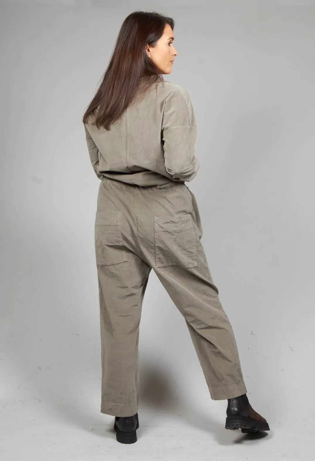ALBUM DI FAMIGLIA Jumpsuits^Velvet Collar Jumpsuit in Marron Glace