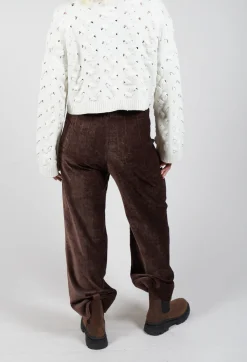 Rene Derhy Trousers^Velvet Pocket Detail Trousers in Marron