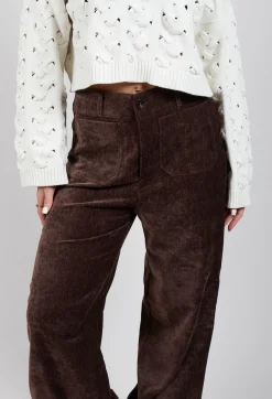 Rene Derhy Trousers^Velvet Pocket Detail Trousers in Marron