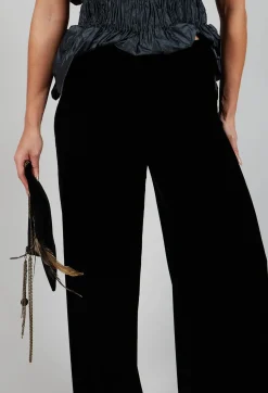 T.ba Co-ords & Suits^Velvet Trousers in Black