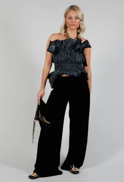 T.ba Co-ords & Suits^Velvet Trousers in Black