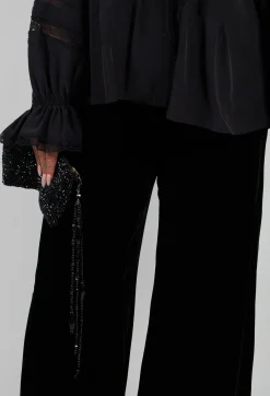 T.ba Co-ords & Suits^Velvet Trousers in Black