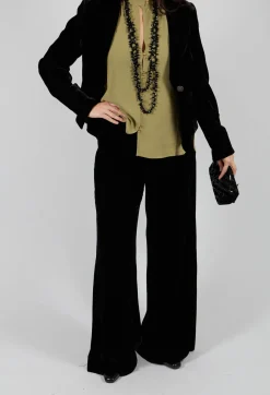 T.ba Co-ords & Suits^Velvet Trousers in Black