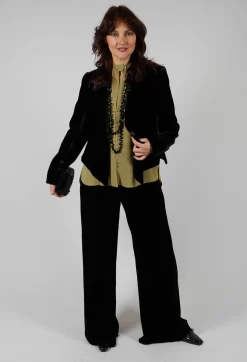 T.ba Co-ords & Suits^Velvet Trousers in Black